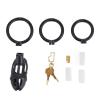 Клітка для пеніса LOCKINK SEVANDA Plastic Penis Chastity Cage, чорна, 3 кільця різних розмірів