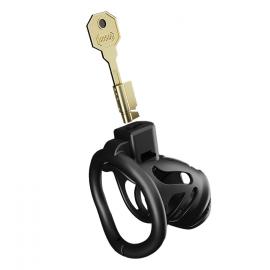 Клітка для пеніса LOCKINK SEVANDA Plastic Penis Chastity Cage, чорна, 3 кільця різних розмірів - 2