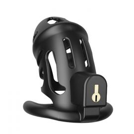 Клітка для пеніса LOCKINK SEVANDA Plastic Penis Chastity Cage, чорна, 3 кільця різних розмірів - 6