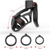 Клітка для пеніса LOCKINK SEVANDA Plastic Penis Chastity Cage, чорна, 3 кільця різних розмірів