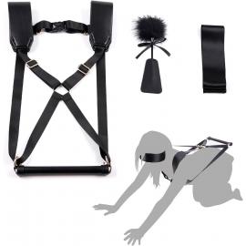 БДСМ-набор LOCKINK YEAHWOW Black Doggy Style Saddle set - 1