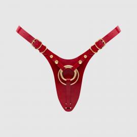 Трусики для страпона Strap-On-Me Leatherette Harness Fabulous - One Size - Red Glossy - 1