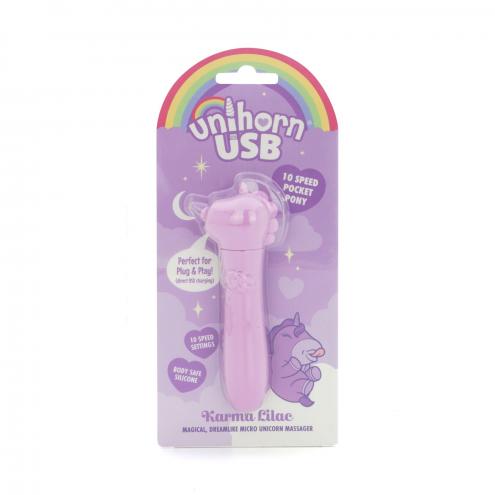 Вібратор-єдиноріжка Unihorn USB Bullet – Karma Lilac, віброкуля, USB-зарядка, 10 режимів