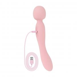 Вібромасажер Good Vibes Only - SIMI Double-Sided Wand Vibrator Soft Silicone - Pink - 8