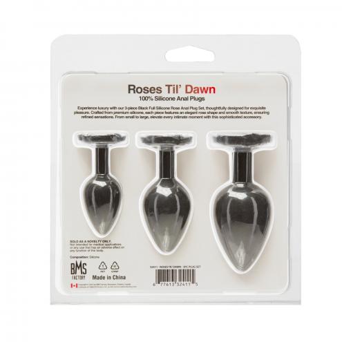 Набір силіконових анальних пробок BMS Til Dawn Silicone Anal Plug Kit Starter Kit Black