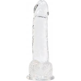 Прозрачный фаллоимитатор на присоске ADDICTION — Clear Dildo with Balls 8, вибропуля в подарок - 2
