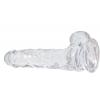 Прозорий фалоімітатор ADDICTION — Clear Dildo with Balls 8, віброкуля в подарунок
