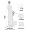 Прозорий фалоімітатор ADDICTION — Clear Dildo with Balls 8, віброкуля в подарунок