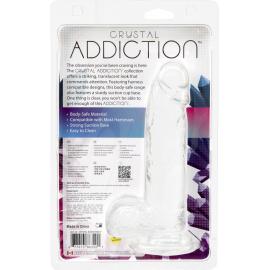 Прозрачный фаллоимитатор на присоске ADDICTION — Clear Dildo with Balls 8, вибропуля в подарок - 7