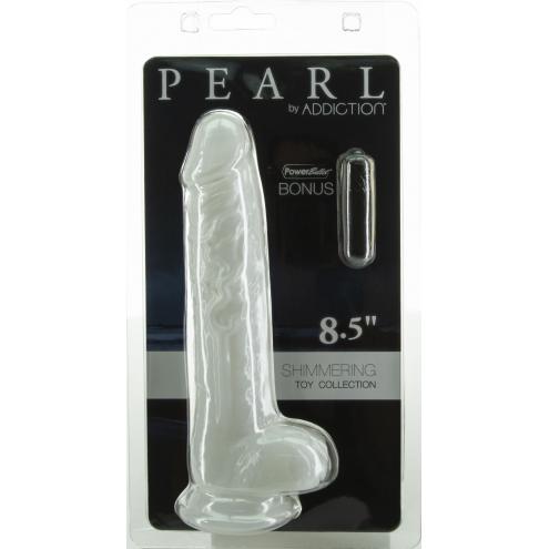Фалоімітатор ADDICTION Pearl 8.5 Dildo with Balls, віброкуля в подарунок