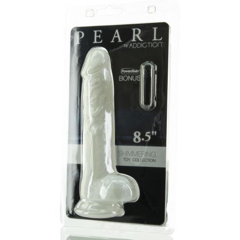 Фалоімітатор ADDICTION Pearl 8.5 Dildo with Balls, віброкуля в подарунок