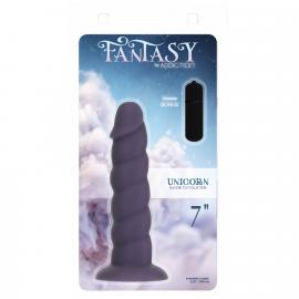 Фалоімітатор Fantasy by Addiction Unicorn Dildo 7 Purple, віброкуля в подарунок - 3