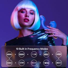 Смарт-вібратор Magic Motion Ponder Blue, подвійна стимуляція, віброяйце+язичок для клітора - 2