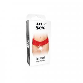 Сексуальные открытые трусики Art of Sex - Isabell, цвет красный, размер XS-M - 3
