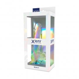Прозрачный фаллоимитатор с мошонкой, 13 х 3,8 см XRAY (Испания) - 4
