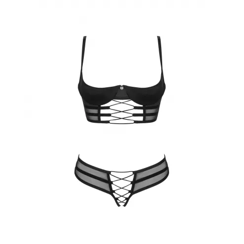Комплект Obsessive Roxelia set otwarty (Чорний, M/L)