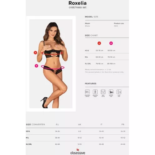 Комплект Obsessive Roxelia set otwarty (Чорний, M/L)