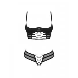 Комплект Obsessive Roxelia set otwarty (Черный, XL/XXL) - 4