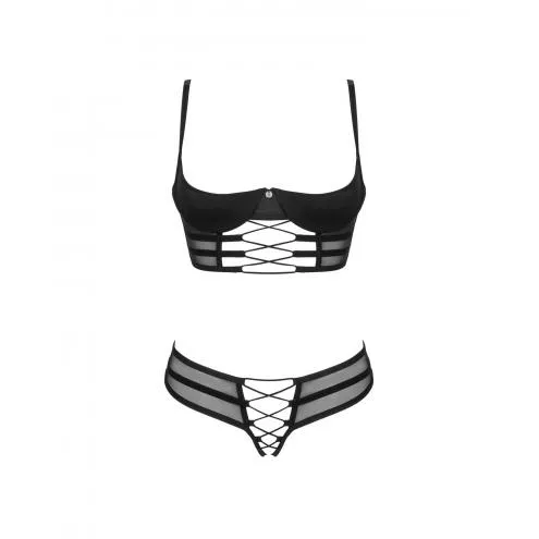 Комплект Obsessive Roxelia set otwarty (Чорний, XL/XXL)