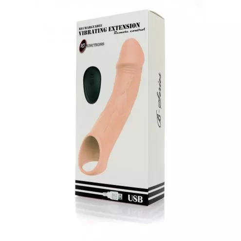 Удлиняющая насадка на пенис с вибрацией и пультом управления Vibrating Extension