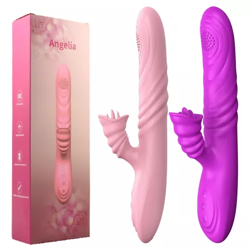 Вібратор Angelia, USB 3 functions of thrusting / 20 vibrations Purple