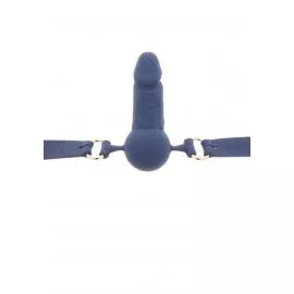 Кляп у вигляді фалоса Silicone Penis Ball Gag Blue - 4