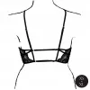 Эротический бра Open Cup Triangle Bra with Lace and Adjustable Sliders - One Size - Black