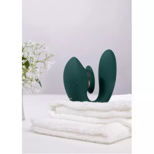 Вібратор Twitch 3 - Rechargeable Vibrator & Suction - Silicone - 10 Speed - Forest Green
