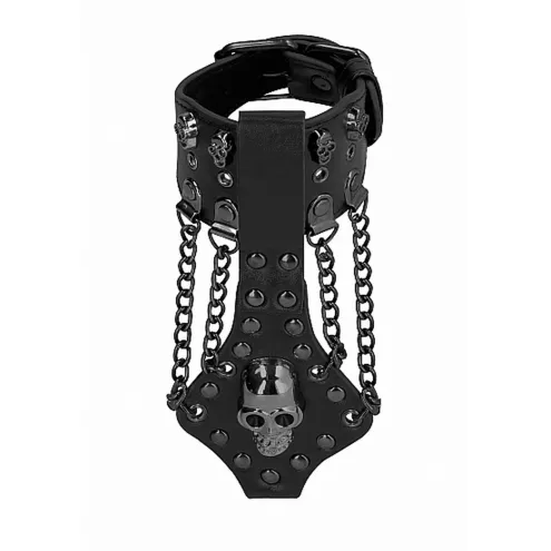 Браслет Skulls and Bones - Bracelet with Skulls and Chains - Black