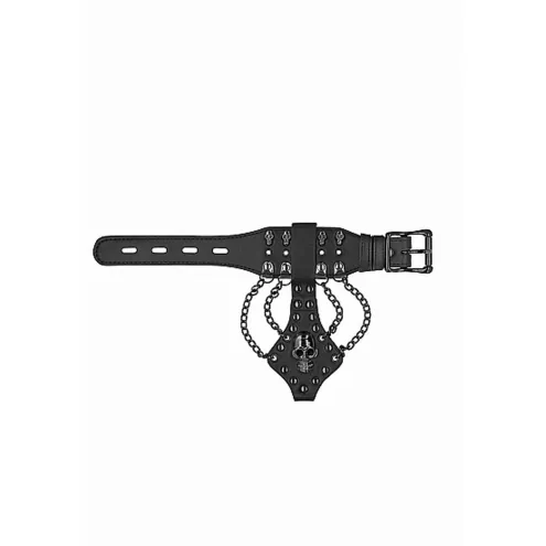 Браслет Skulls and Bones - Bracelet with Skulls and Chains - Black