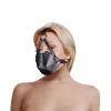 Маска-кляп Head Harness with Mouth Cover and Solid Ball Gag - Black