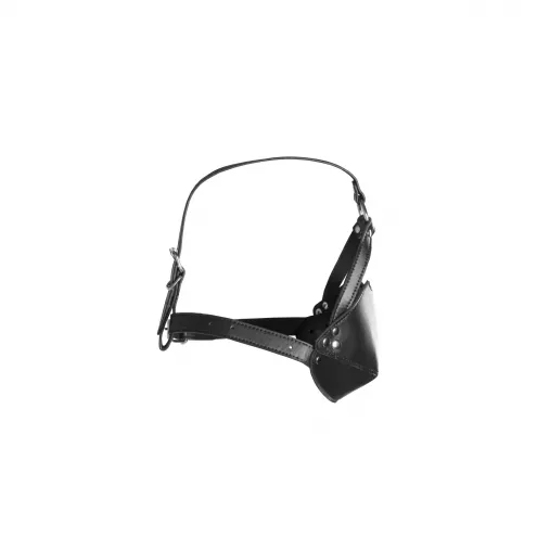 Маска-кляп Head Harness with Mouth Cover and Solid Ball Gag - Black