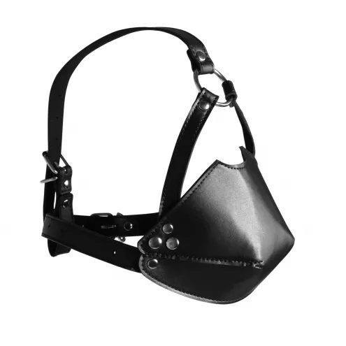 Маска-кляп Head Harness with Mouth Cover and Solid Ball Gag - Black