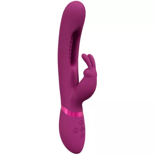 Вібратор Mika Triple Rabbit with G-Spot Flapping - Pink