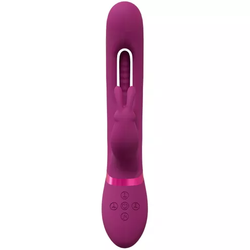 Вібратор Mika Triple Rabbit with G-Spot Flapping - Pink