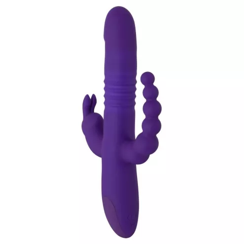 Анально-вагинально-клиторальный вибратор с ротацией и толчками Sweet Smile Thrusting Pearl Triple