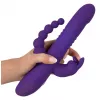 Анально-вагинально-клиторальный вибратор с ротацией и толчками Sweet Smile Thrusting Pearl Triple
