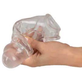 Насадка на пенис Crystal Clear Penis Sleeve With Extension + Ball Ring Medium, прозрачная - 7