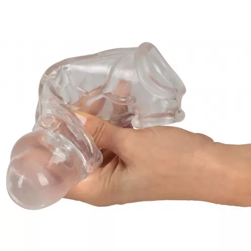 Насадка на пенис Crystal Clear Penis Sleeve With Extension + Ball Ring Medium, прозрачная