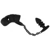 Комплект для пениса, мошонки и ануса Black Velvets cock cage with butt plug