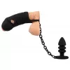 Комплект для пениса, мошонки и ануса Black Velvets cock cage with butt plug