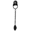 Комплект для пениса, мошонки и ануса Black Velvets cock cage with butt plug