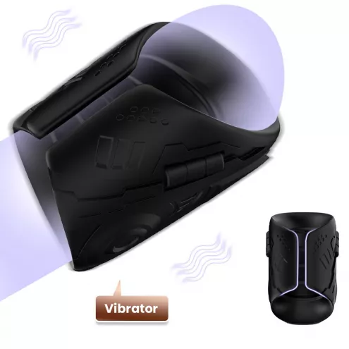 Насадка на пенис Mechwarrior Black, 9 vibration functions