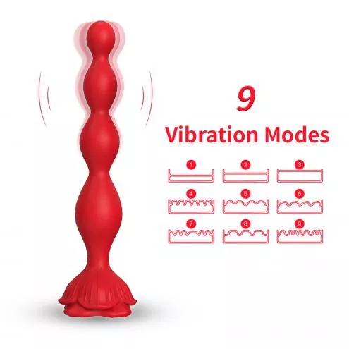 Анальний стимулятор Rosestick Red, 9 vibration functions
