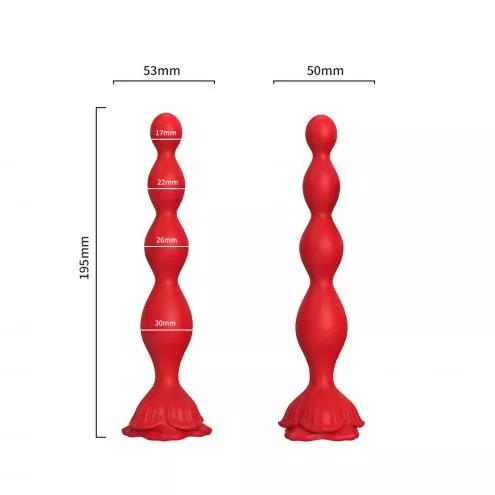 Анальний стимулятор Rosestick Red, 9 vibration functions