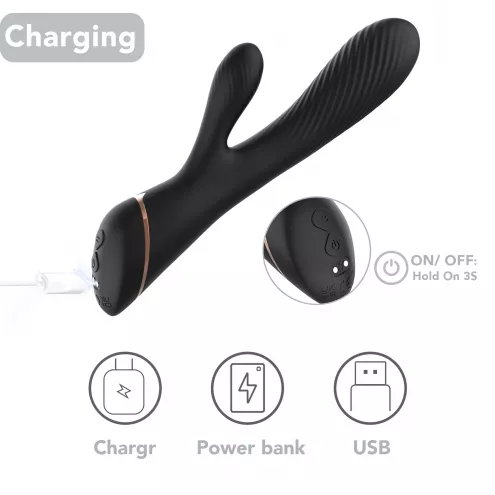Вибратор Hare Black, 9 vibration functions