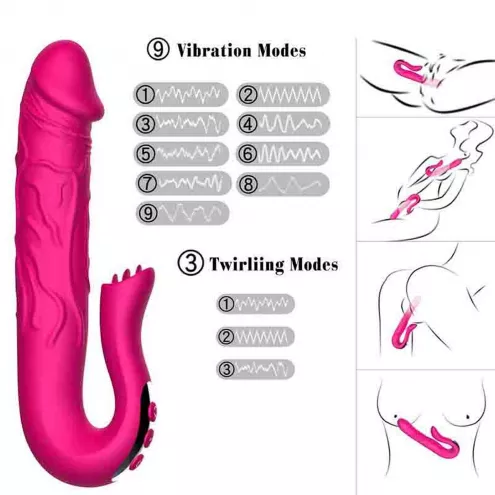 Двойной вибростимулятор Realistic Tongue Stimulating