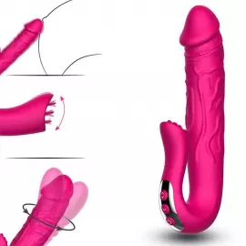 Подвійний вібростимулятор Realistic Tongue Stimulating - 9