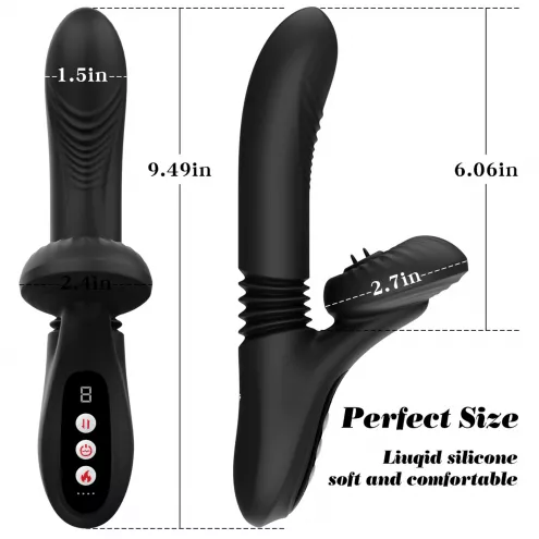 Вібратор для подвійної стимуляції Silicone Vibrator 7 Powerful Modes - Licking,Thrusting and Heatin