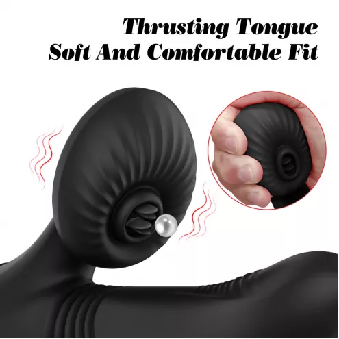 Вібратор для подвійної стимуляції Silicone Vibrator 7 Powerful Modes - Licking,Thrusting and Heatin